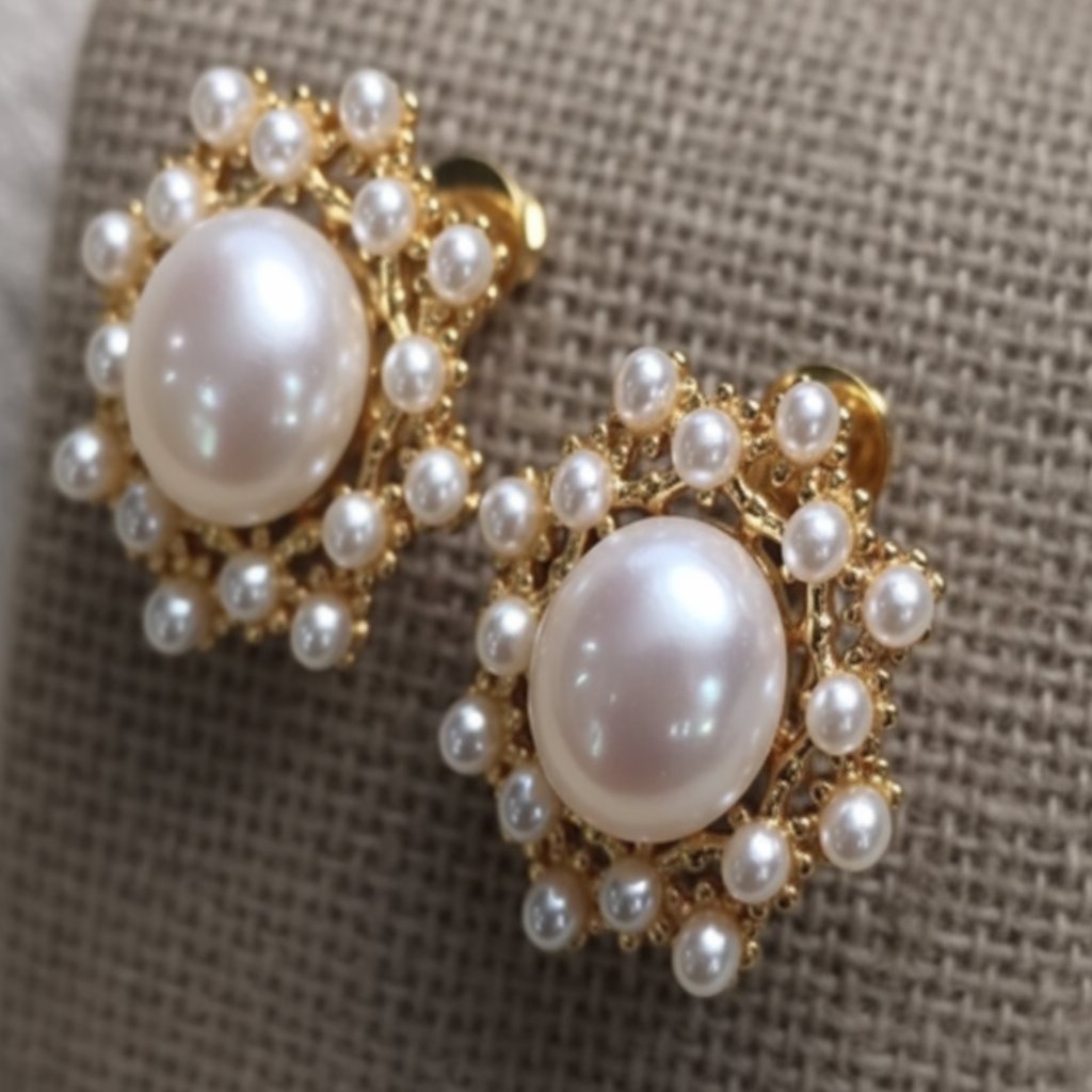 Gold-plated 8085 Pearl Earrings