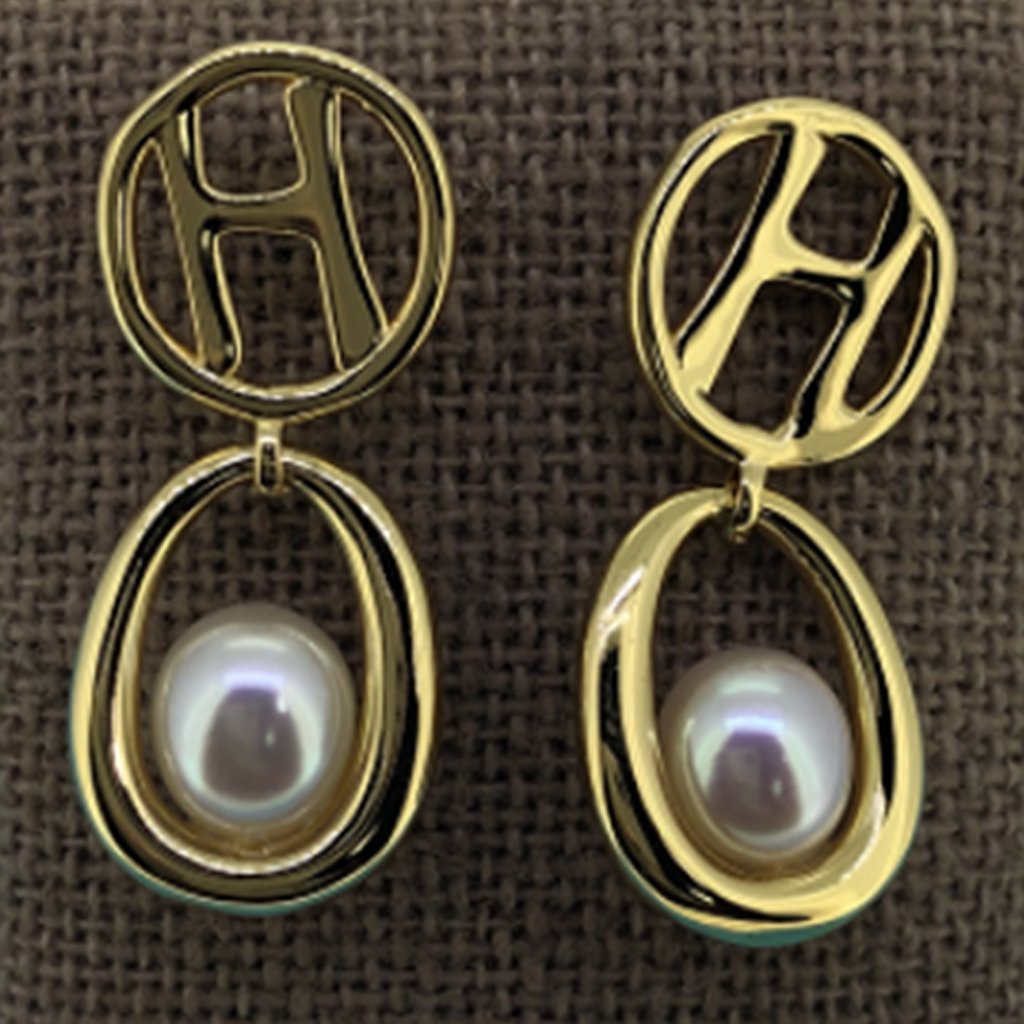 Gold-plated Pearl Earrings