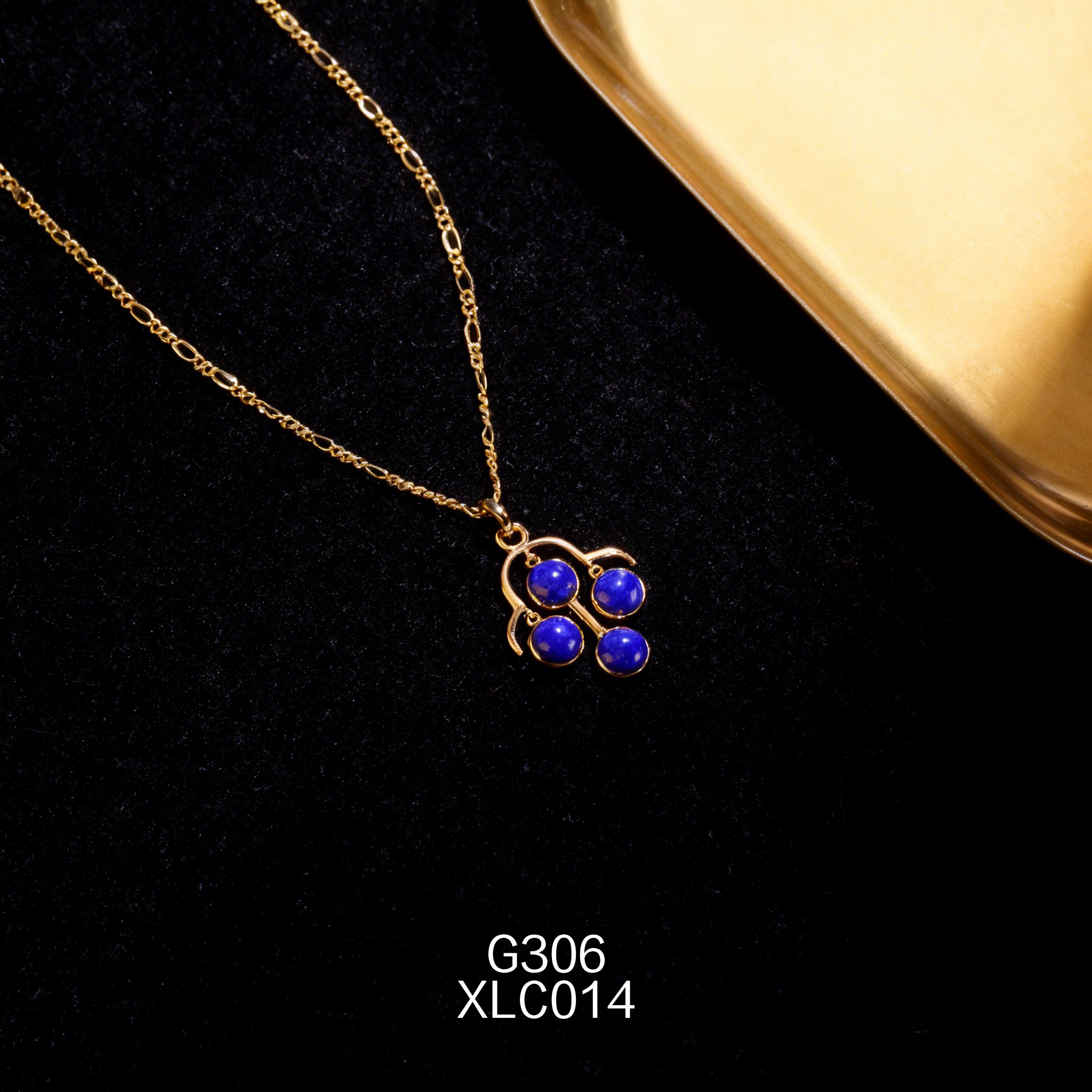 電鍍黃金 6 x 3.5mm 青金項鍊