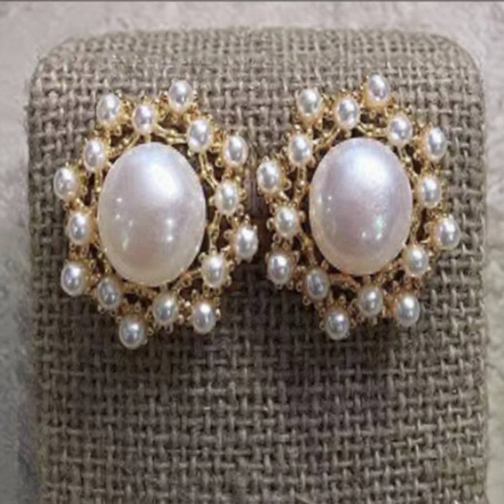 Gold-plated 8085 Pearl Earrings