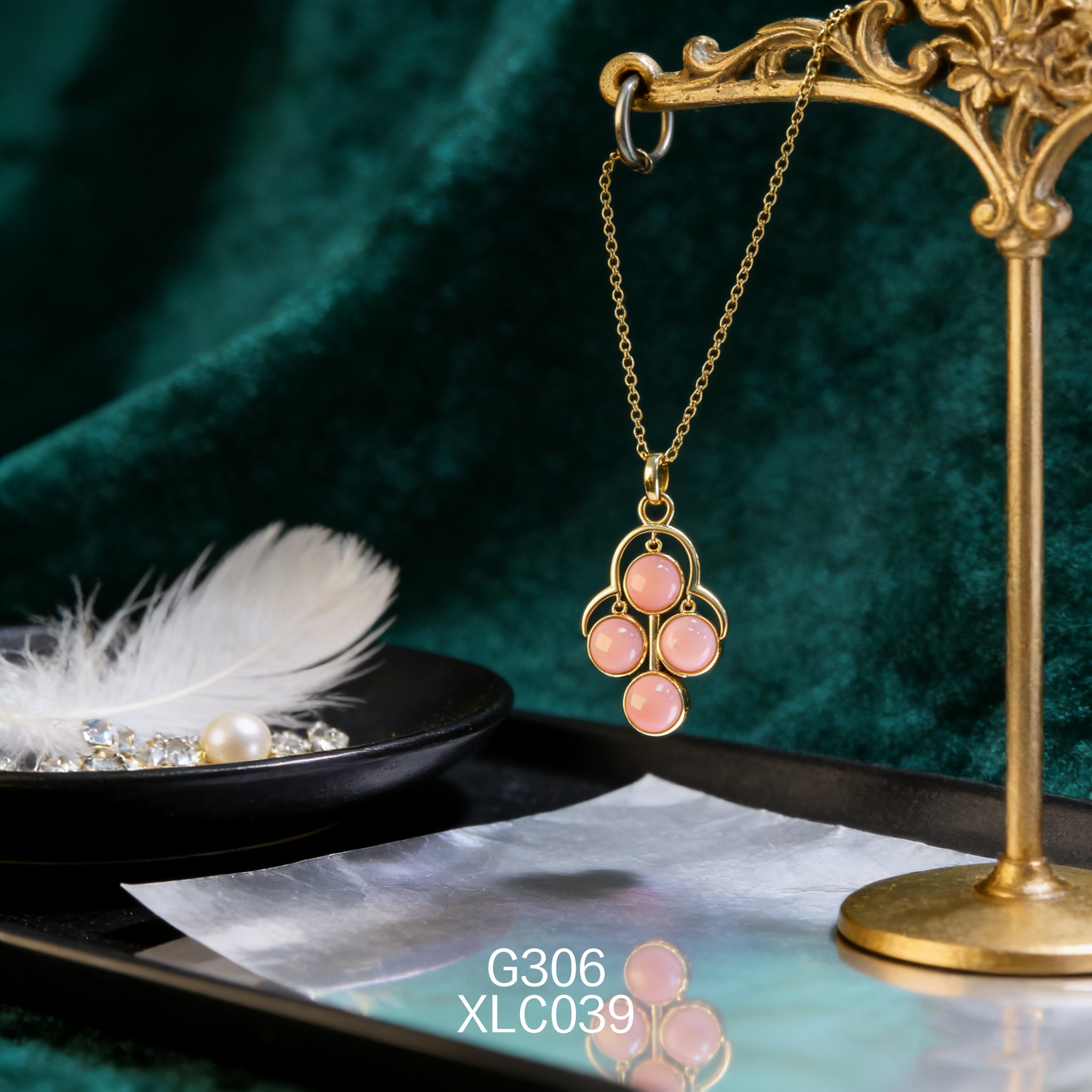 Gold-plated 6 x 3.5mm Abalone Necklace