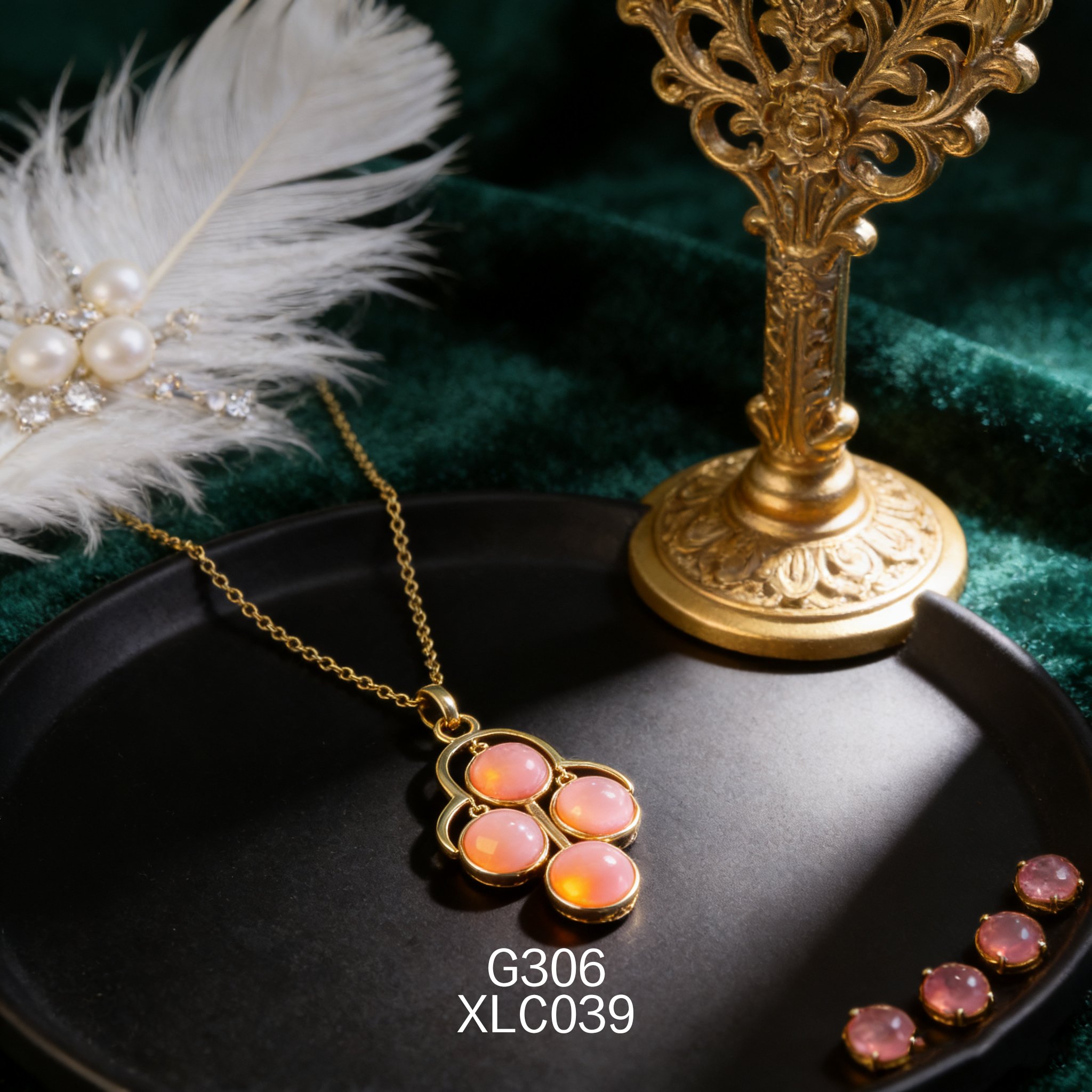 Gold-plated 6 x 3.5mm Abalone Necklace