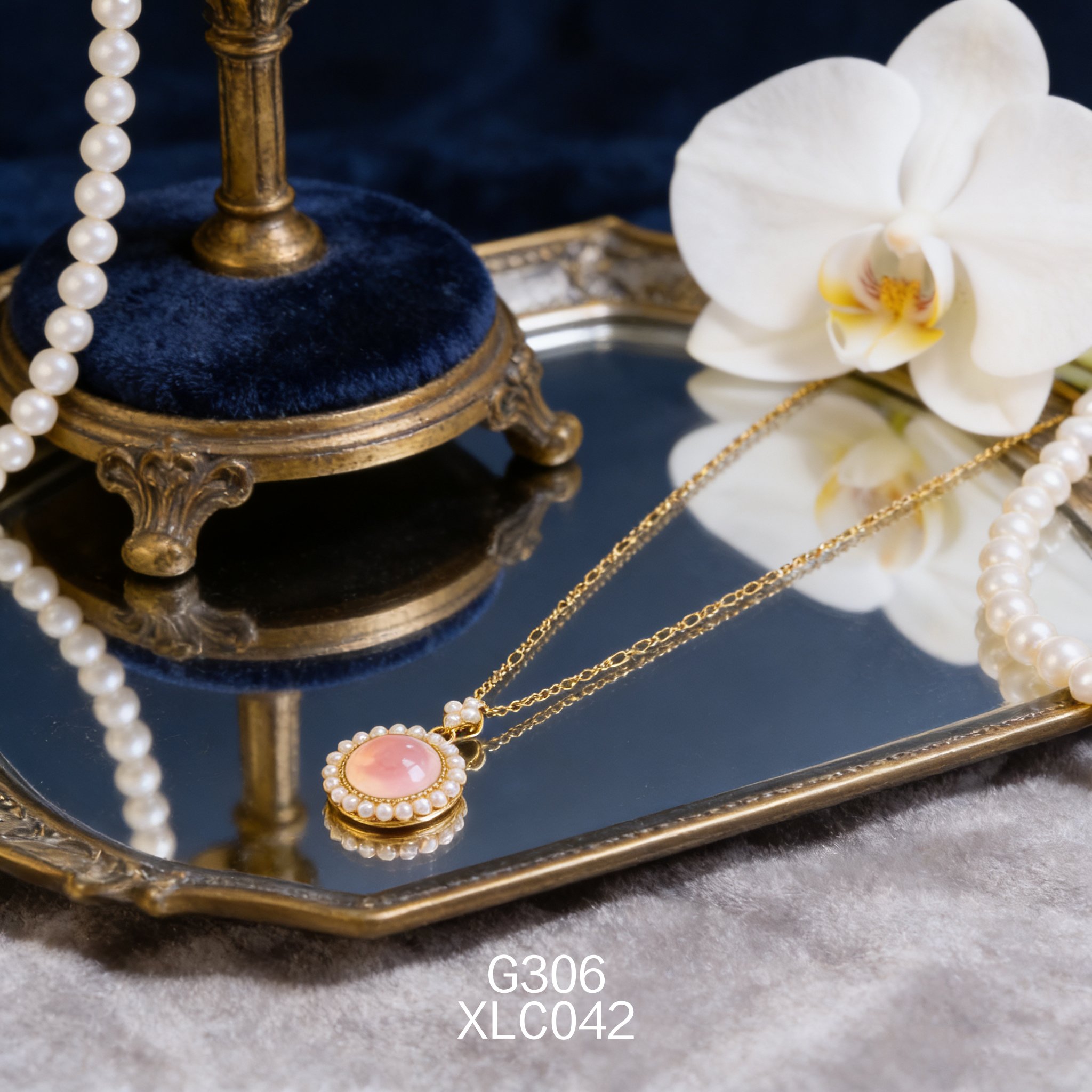 Collana placcata oro con Perla e Abalone 16mm