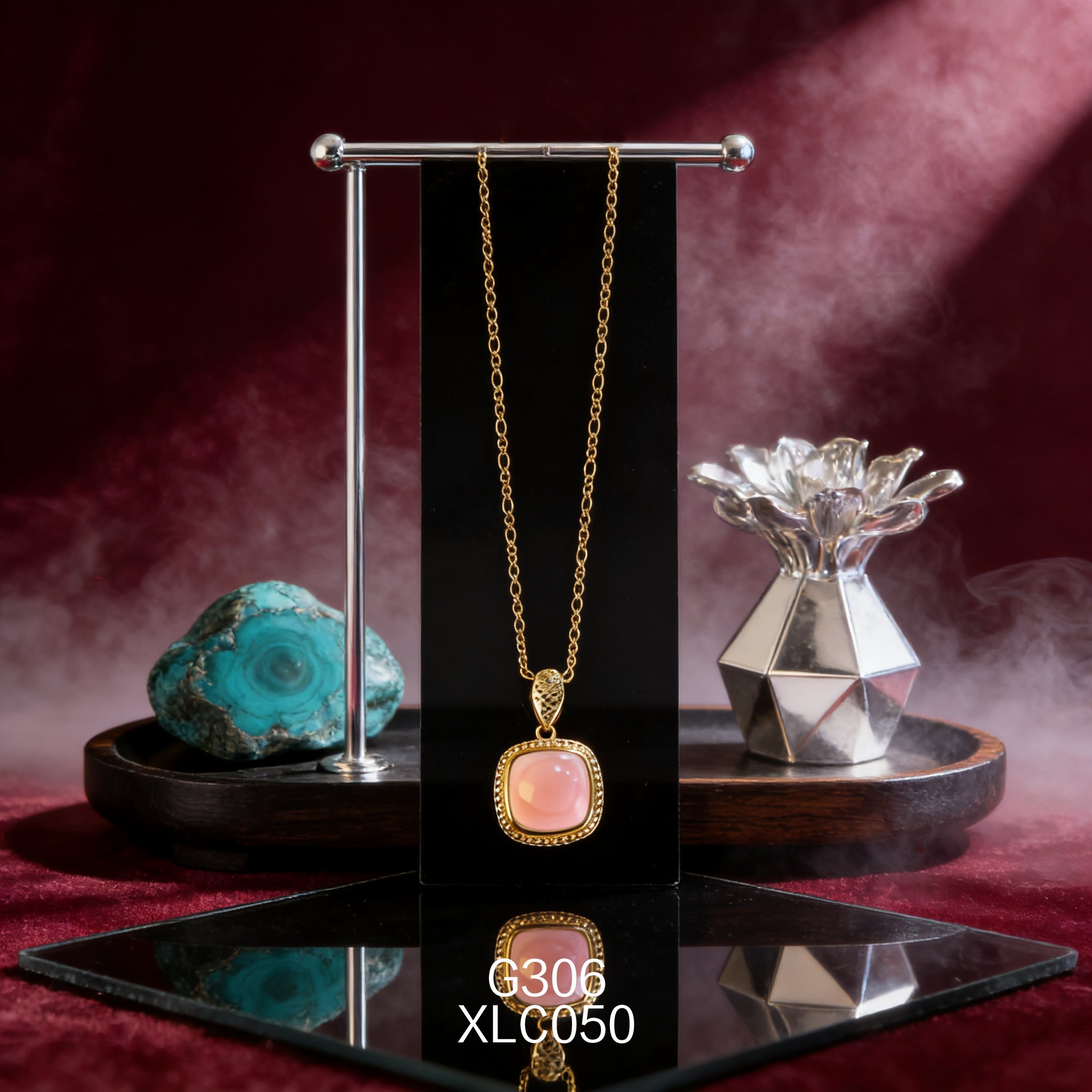 Collana placcata oro con Abalone Quadrato 11x11mm