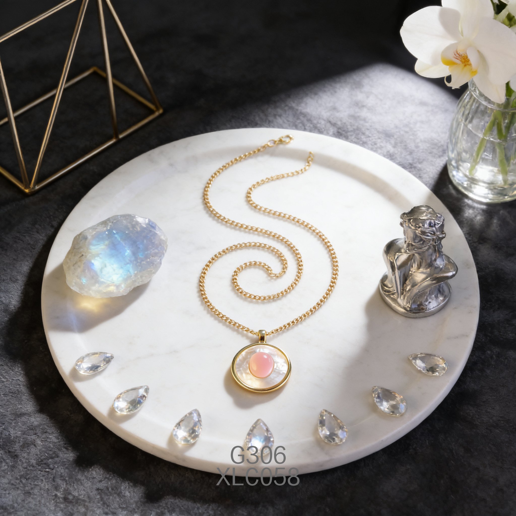 Collana placcata oro alla Moda con Madreperla e Abalone