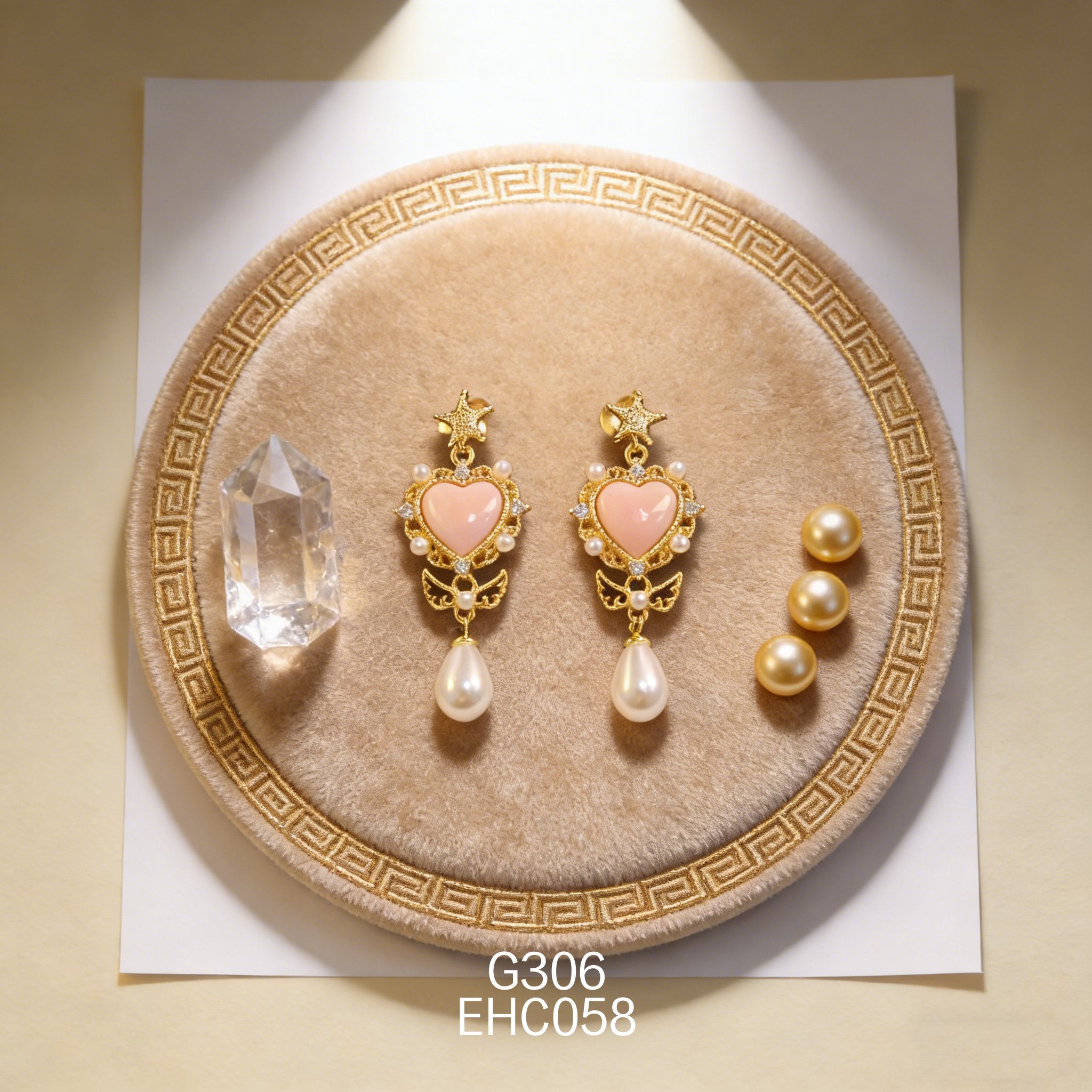 电镀黄金女皇贝珍珠耳环