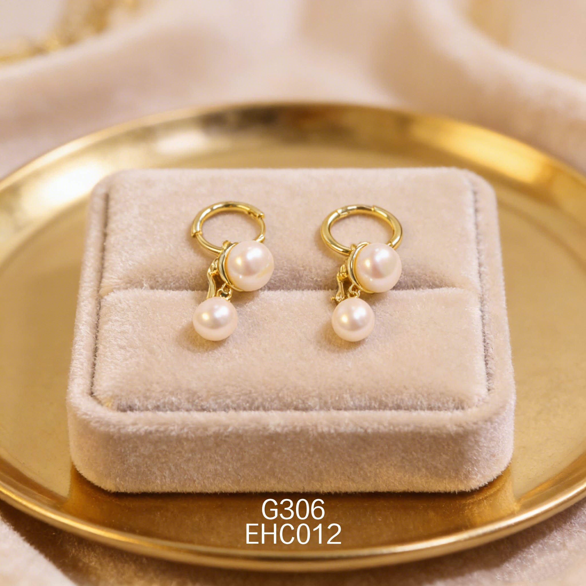 電鍍黃金珍珠耳環